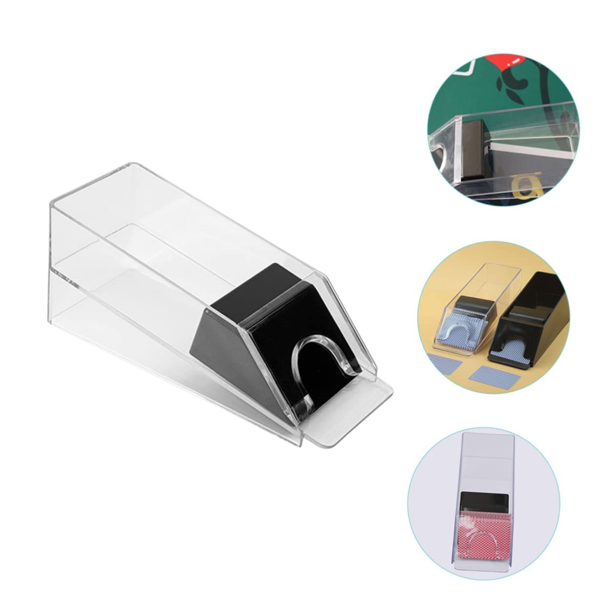 Abaodam Dispenser di Carte Acrilico Trasparente Portatile, Supporto Mazziere da Tavolo Fondo Antiscivolo, Accessorio Poker per Giochi e Serate in Famiglia