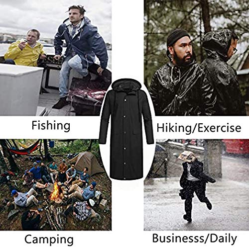 COOFANDY Regenjas voor heren, met capuchon, waterdicht, licht, actieve lange regenjas - Image 7
