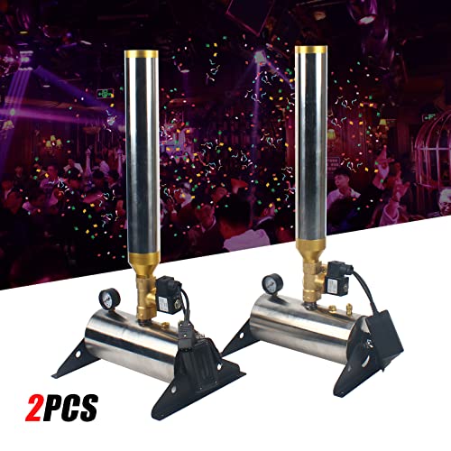 Confetti Salute Machine 2pcs Stainless Steel Celebration Performance Confetti Launcher Cannon with Remote Control Confetti Machine Salute Machines For Bar Atmosphere Stage Celebration Wedding