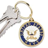 US Navy Crest Keychain Patriotic Key Rings Military Gifts Collectibles Men Women