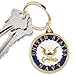 EEC, Inc. US Navy Crest Keychain Patriotic Key Rings Military Gifts Collectibles Men Women, Blue, 1 1/2
