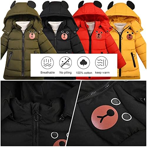 Manteau D'hiver Matelassé Enfant Garçon Fille - Veste à Capuche Coupe-vent Avec Fermeture éclair - Tailles 5-6 Ans à 13-14 Ans