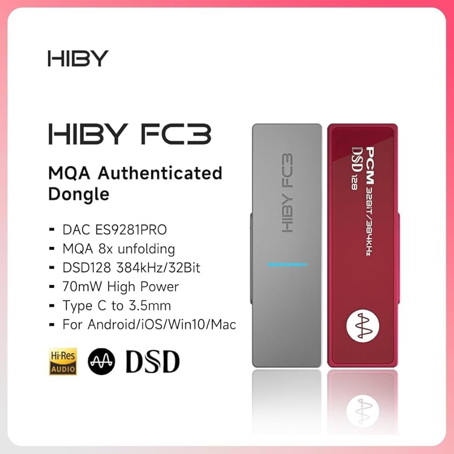 Amazon.co.jp: HiBy FC3 USB DAC ヘッドホンアンプ MQA ドングル