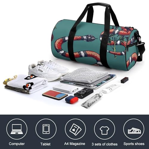Sac week-end duffel bag serpent rouge pour éviter les bagages lourds - 4