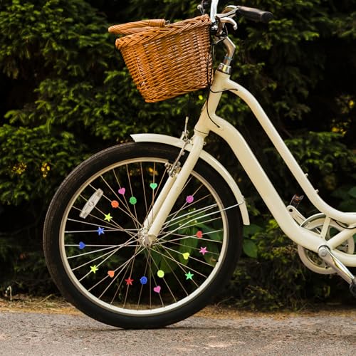 image for JIYIN 216 Pcs Bike Wheel Spokes Beads, Colorful Plastic Clip Beads Bic