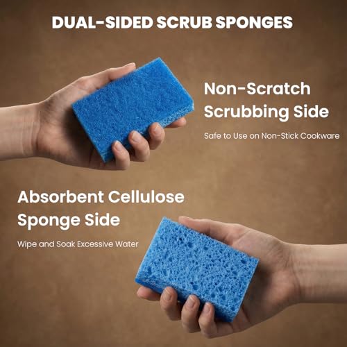 Image of Metflavor Kitchen Sponges, 24 Count, Dual-Sided Non-Scratch Scrub Sponge