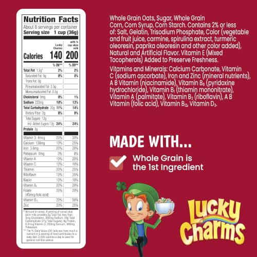 Lucky Charms Cereal with Marshmallows, Whole Grain, 10.5 OZ - image 2
