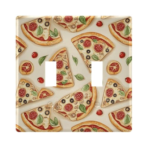 UMIRIKO Pizza Slices Light Switch Cover Plate Covers Decorative Double Toggle Home Decor 202b8053