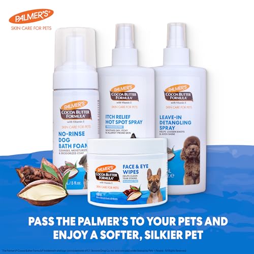 Image of Palmer's for Pets Hot Spot and Itch Relief Spray for Dogs with Cocoa Butter - Conditioning No-Rinse Skin Allergy Relief Mist with Vitamin E, Fragrance Free Formula, 8 Fl Oz