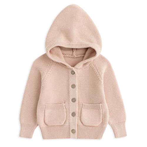 Curipeer Baby Girls Knit Hooded Cardigan Sweater