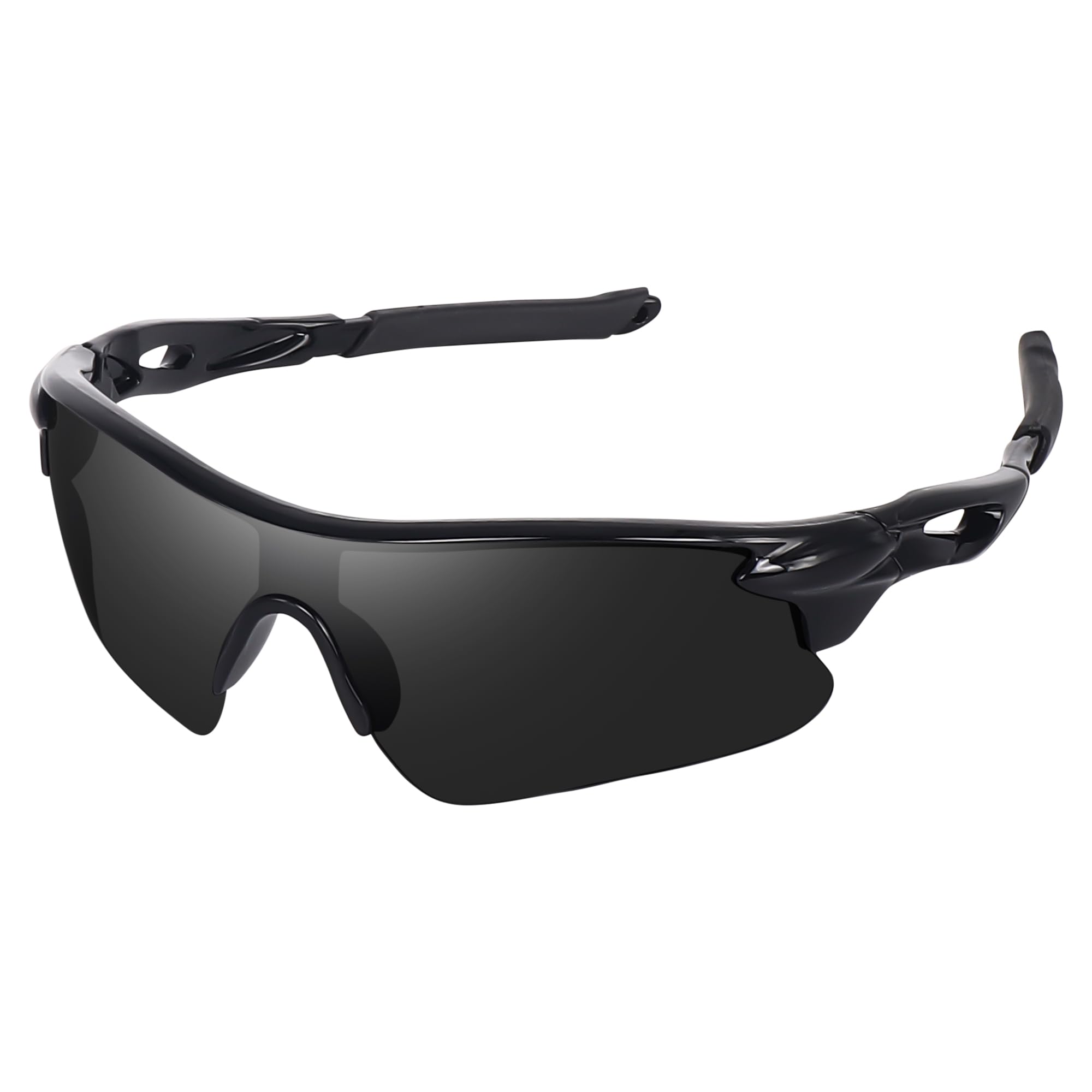 Sports Sunglasses for Men Women Youth IPL Cricket Baseball Fishing Cycling Running Golf Motorcycle Tac Glasses UV400 Brown Black-image-4