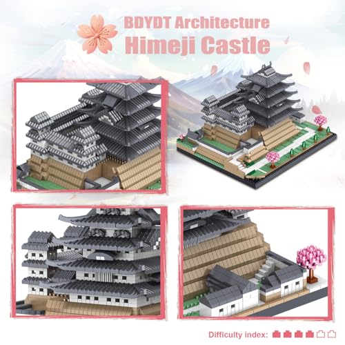 Architecture Himeji Castle Micro Building Blocks Set (3037PCS) Build and Display This Famous Japanese Buildings Model- Fun Gift for Kid and Adult