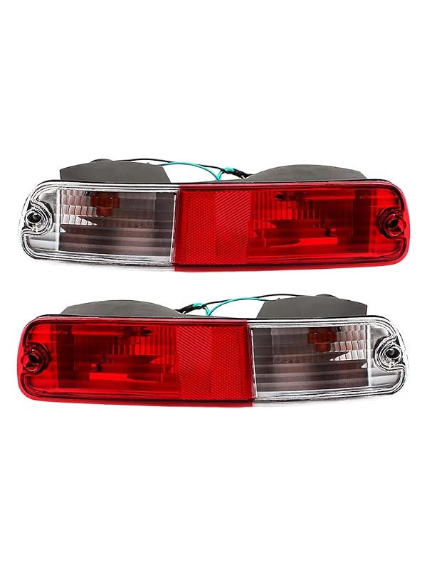 TOTMOX Red Lens Full LED Bumper Reflector Lights Taillight Brake & Rear Fog Lamps Compatible with Mitsubishi Pajero/Montero 2003-2006, Right Passenger Side/Red Lens + Clear Lens by TOTMOX - Used condition - Image 8