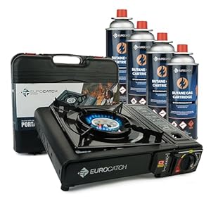 Gas Cooker – incl. 4 Gas Bottles – Gas Stove – Camping Cooker – Gas Burner – Gas hob – Gas Cooker – Carrying Case