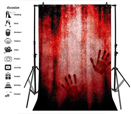 Fotohintergrund Vinyl Rot-weiße Streifen - 1,5x2,2 M, Für Studio, Kinderfotos, Party, Wasserabweisend