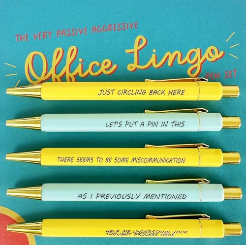 virsomier 5-Count Funny Office Lingo Pens, Personalized Pen with Hilarious Quotes, Hilarious Daily...