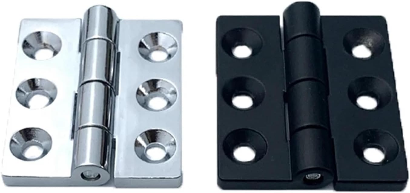 Zinc Alloy Square Folding Mounted Hinge Power Distribution Cabinet Industrial Electric Box Hinge 1Pcs(Chrome-Zinc Alloy)