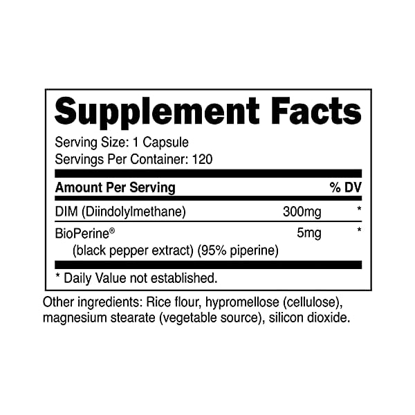 Nutricost-DIM-Diindolylmethane-Plus-BioPerine-300mg-120-Vegetarian-Capsules-Up-to-4-Month-Supply-Max-Strength-DIM-Supplement Nutricost DIM (Diindolylmethane) Plus BioPerine 300mg, 120 Vegetarian Capsules - Up to 4 Month Supply, Max Strength DIM Supplement