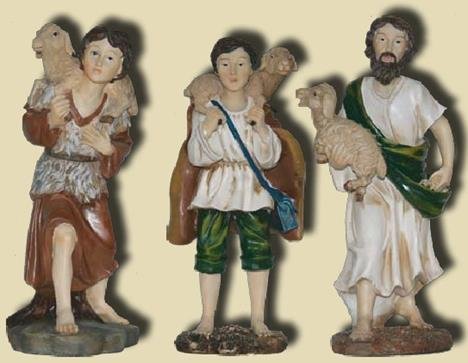 Krippenfiguren Schäfer 3tlg, geeignet für 30cm Figuren hanbemalen