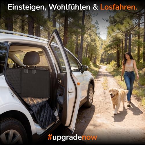 Upgrade4cars Hundedecke Auto Rückbank Wasserdicht & Gepolstert | Hunde Autositz Schondecke | Rücksitz Autodecke