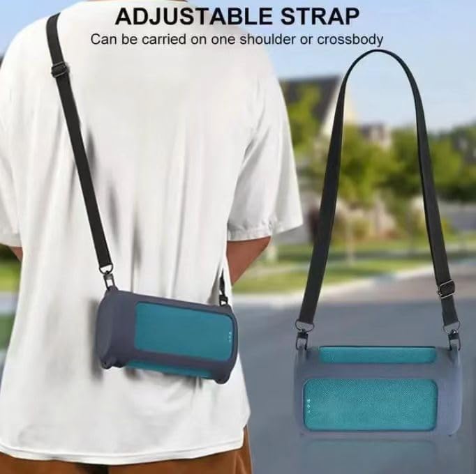 Wearable Silicone Case Shockproof Speaker Cover, Wireless Speaker BYD2693, Carrying Case Protective Cover (Blue) - Image 7