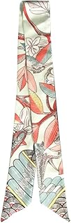 IMLECK Fashion Natural Flower Bird Printing Handbag Handle Ribbon Scarf Neck Scarf for Women