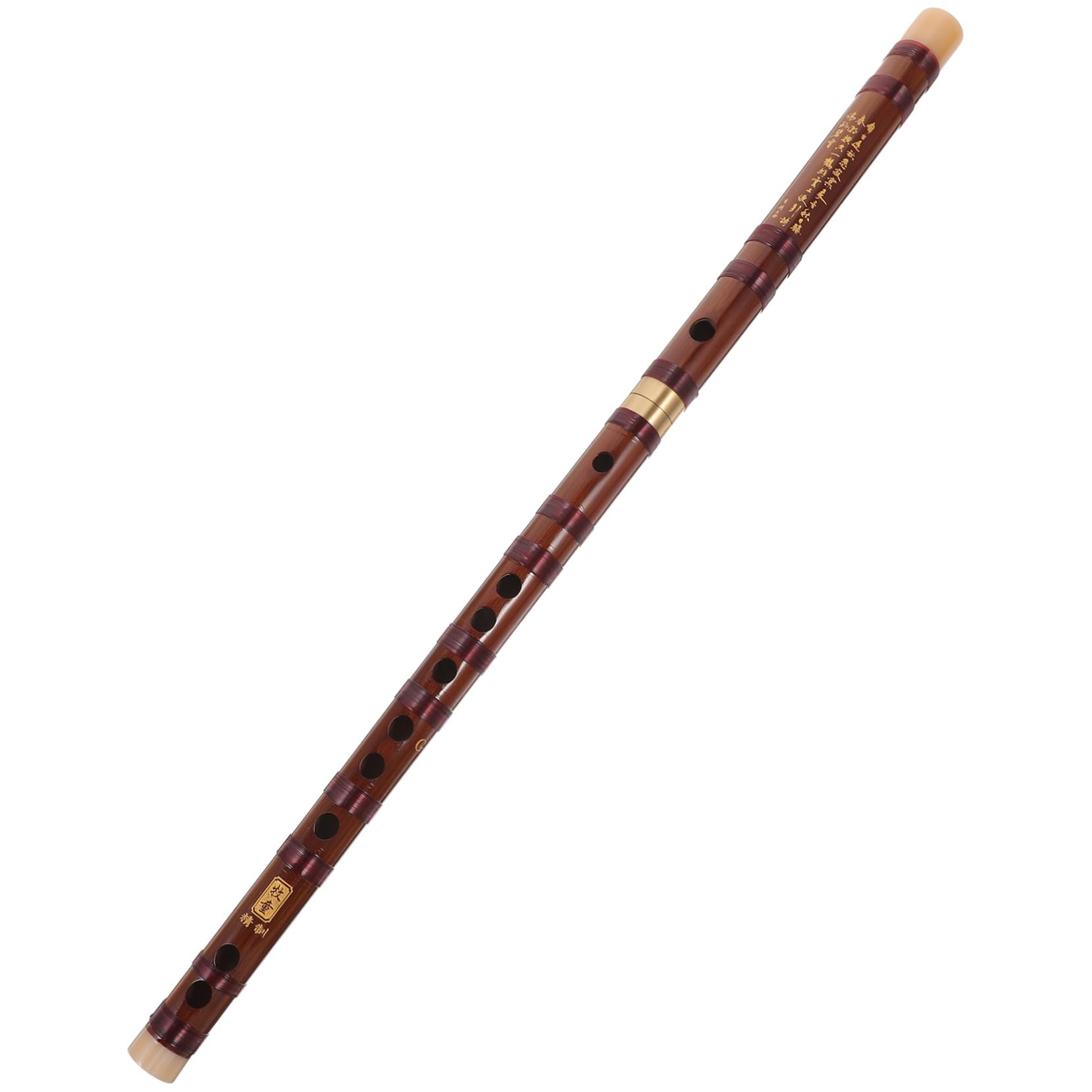 HEMOTON Flûte en Bois pour Débutants Légère et Lisse sans Fissures, Flûte Chinoise Dizi Traditionnelle en Cuivre et Bois, pour Étudiants et Initiation Musicale Style Aléatoire