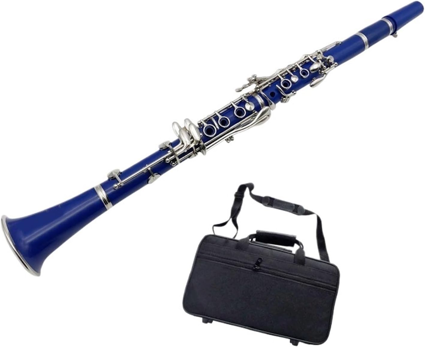 Blue Performance B flat Clarinet with Light Body Bag Clarinet