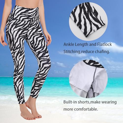 image for Ubestyle UPF 50+ High Waist Women's Printed Swim Pants Swim Leggings B