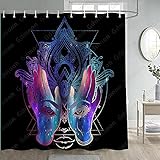 Gdmoon Hamsa Hand Shower Curtain Psychedelic Trippy Purple Mandala Medallion Yoga Bohemian Evil Eye