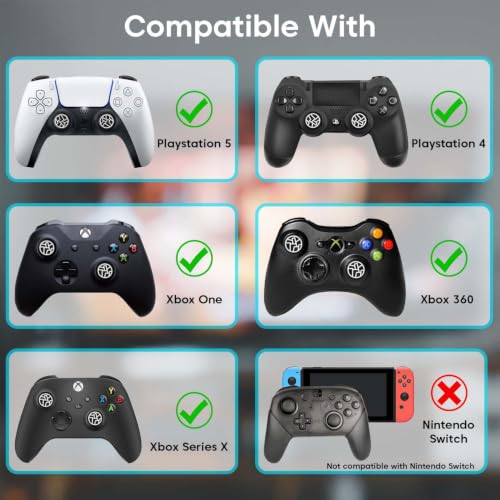 Image of Sounce 4PCS PS5 Controller Thumb Grip Caps, Silicone Non-Slip Rocker Cap Joystick Button Protective Thumb Grips Compatible for PS5 PS4 Xbox Series X Switch Pro Controller Accessories, Reduces Fatigue