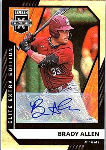 Brady Allen Autographed Collectible Baseball Card - 2021 Panini Elite Extra Edition Baseball Card #149 (Marlins)