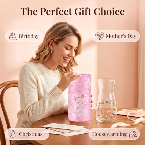Gifts for Women Her Glass Vase Birthday Friendship Gifts Home Room Decor - Image 4
