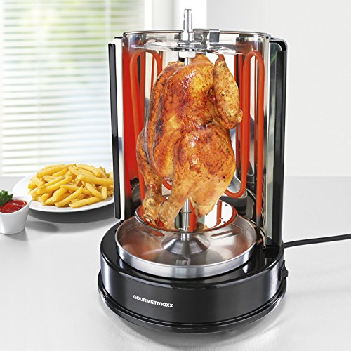 GOURMETmaxx Dönergrill | vertikaler Elektrogrill für Döner, Gyros, Schaschlik | Grill elektrisch mit Mittelspieß und 6 zusätzlichen Spießen, auch als Schaschlikgrill verwendbar – Bild 3