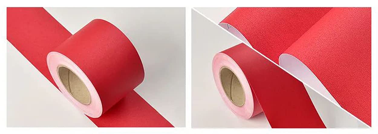 Guest Ruyunlai Red Matte Wall Borders Peel And Stick 5Cm X 500Cm