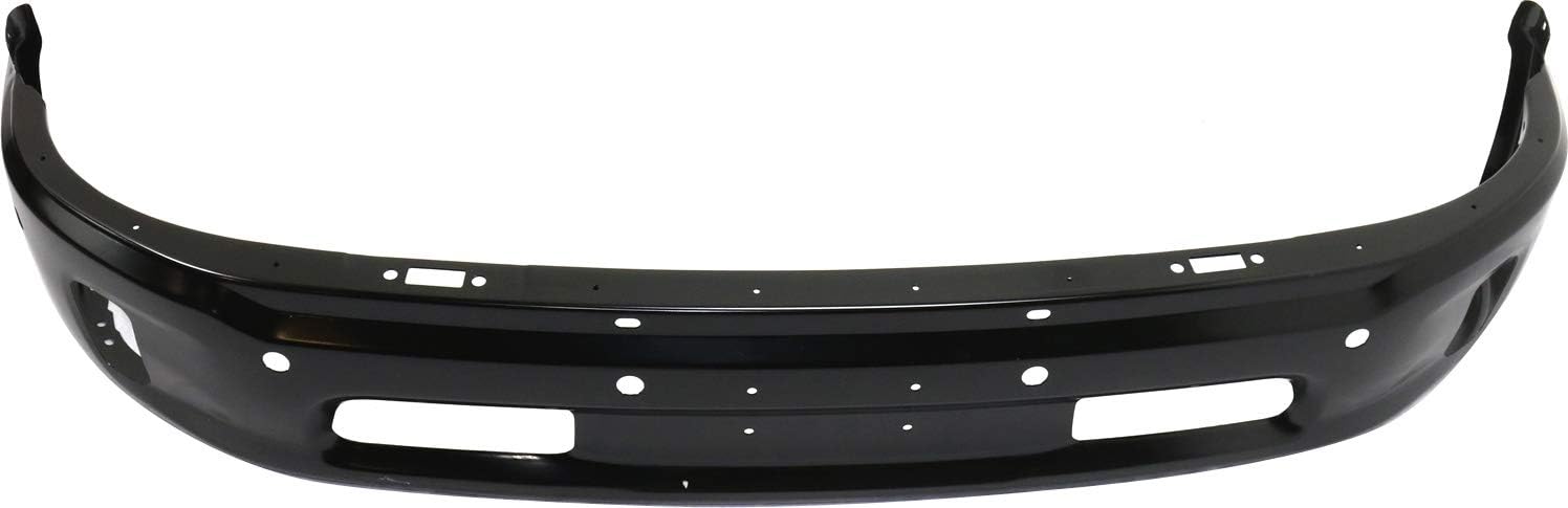 Evan Fischer Bumper for Ram 1500 2014-2018 Front Lower Painted Black Steel w/Fog Light Holes w/parking aid sensor holes For Models With Two Piece Bumper Type Replaces # 68160858AA CH1002400