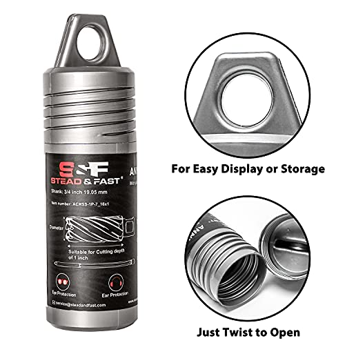 S&F Stead & Fast - Annular Cutter, 7/16-Inch Diameter X 1-Inch Depth Of Cut For Magnetic Drill Press, Mag Drill Bits With Pilot Pin #TOP2