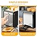 Simple Deluxe 2-Slice Toaster, Stainless Steel Toaster, 6 Browning Setting and 3 Function, Extra Wide Slot & Removable Crumb Tray, for Bread & Waffle, Black