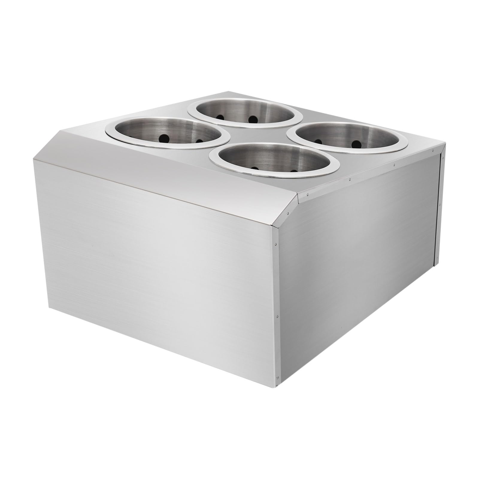 4 compartimentos de acero inoxidable para utensilios de cocina, organizador de cubiertos, cesta para utensilios, con orificios de ventilación, para palillos, cucharas, cuchillos y tenedores