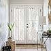 FMFUNCTEX French Front Door Curtains for Glass Door Curtains 72 Inches White Semi-Sheer Window Curtain Yellow and Grey Branch Print Curtain for Patio Door with Tie-Back 50 Inches Wide 1 Panel
