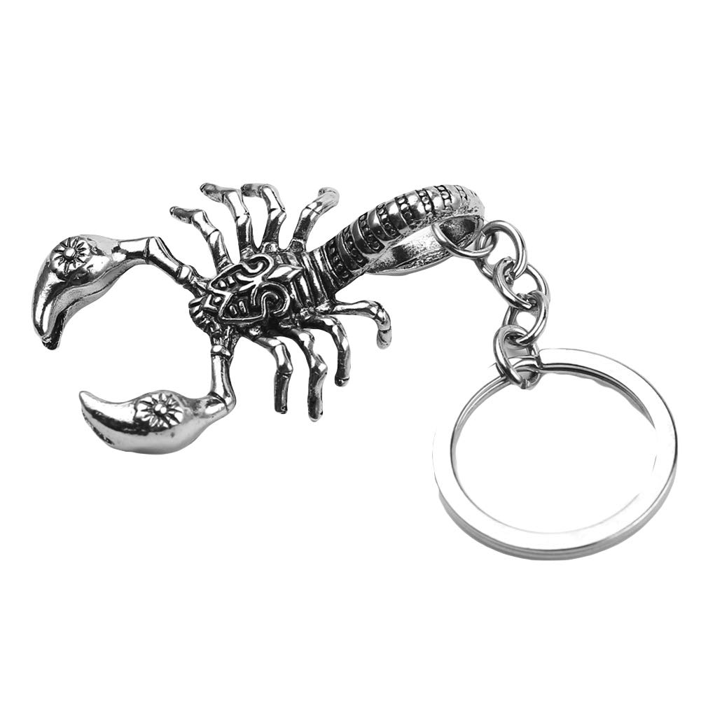 dragonaur keyring,Sophisticated practical Retro Unisex Alloy Scorpion Pendant KeyRing Bag Hanging Ornament Key Ring Ring Silver