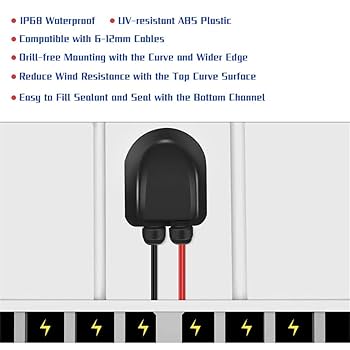 Mayitr ABS Roof Solar Panel Waterproof Cable Entry Gland Box Double Cable Gland For Caravan Boat