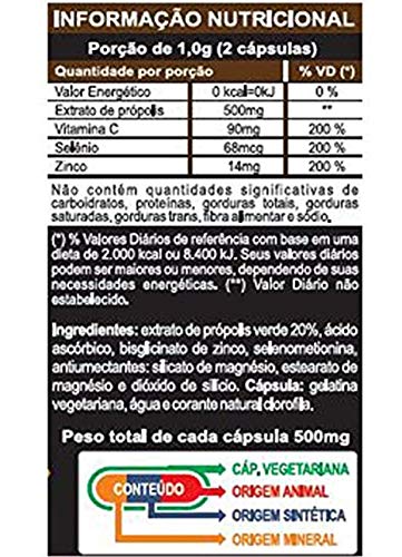 Kit 2 Própolis Verde + Vitamina C Zinco e Selênio Unilife 60 cápsulas
