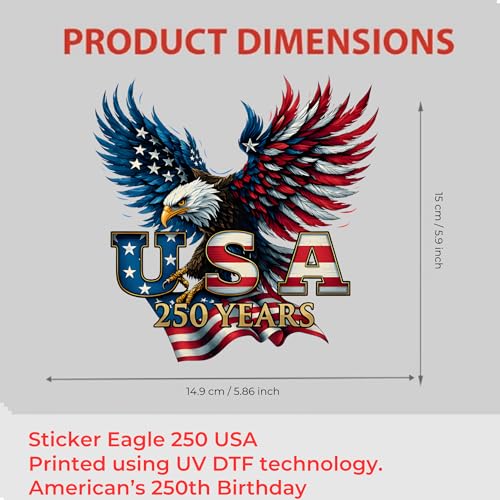 Image of 2-Piece USA 250th Anniversary Patriotic Car Decal