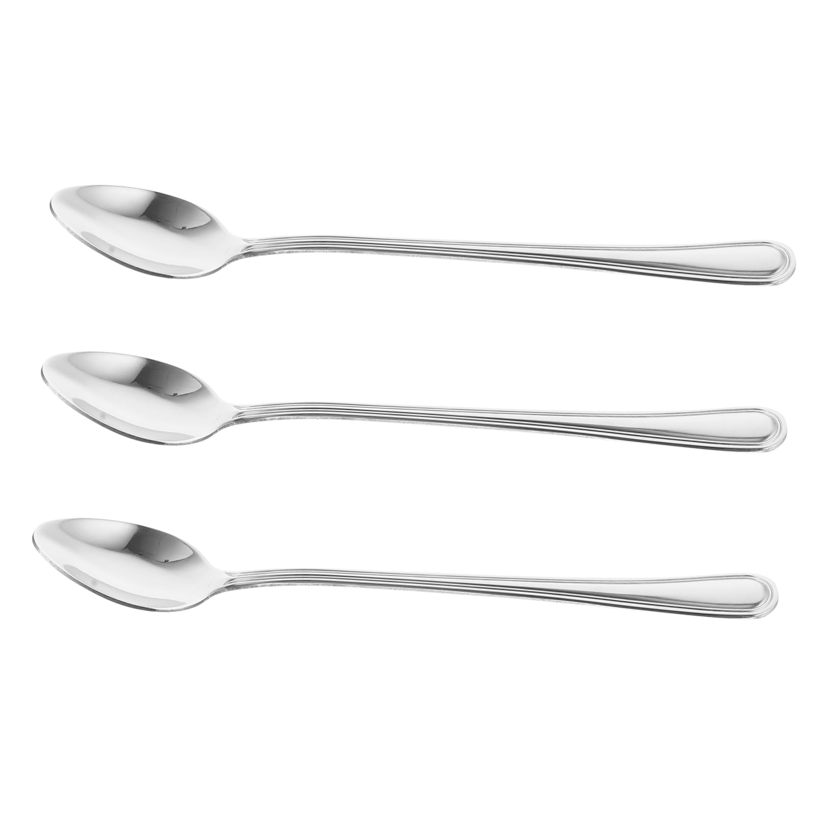 Unomor 3pcs Mixing Spoon Convenient Cake Spoon Espresso Spoon Cream Spoons Barware Stirring Decorative Dessert Spoons Iced Tea Spoon Coffee Decor Spoon Vinyl Stainless Steel Silver