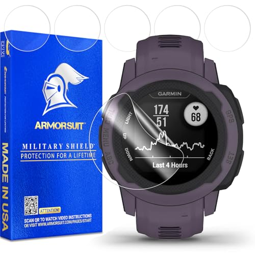 Image of ArmorSuit 6 Pack for Garmin Instinct 2S Solar (40mm) Screen Protector MilitaryShield HD Clear TPU Film - Made in USA