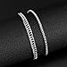 VIBILIA 2 Pcs Chain Silver Bracelet for Men Women Trendy Stackable Adjustable Layered Metal Bracelet Silver Plated Twist Link Figaro Chain Paperclip Bracelets Fashion Jewelry