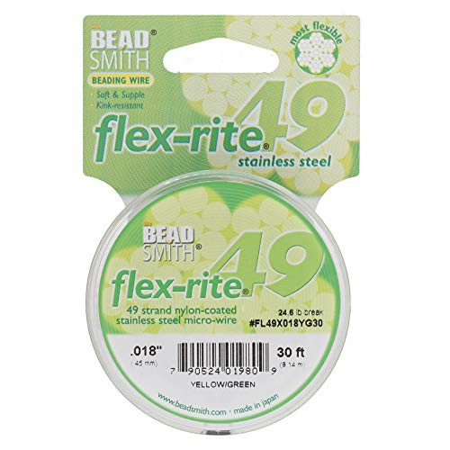 Fil acier 49 brins Flex-Rite jaune pour créer vos propres colliers et bracelets d'été