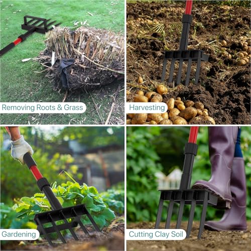 Horca para jardín de 5 púas, 41 pulgadas miniatura 7