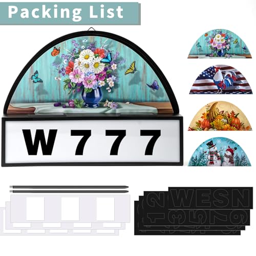 Mxwcy CY-029 Solar Address Sign, House Numbers For Outside Waterproof, Led Illuminated Address Numbers With Stake, Wall Mounted/In Ground Address Plaque thumb #6